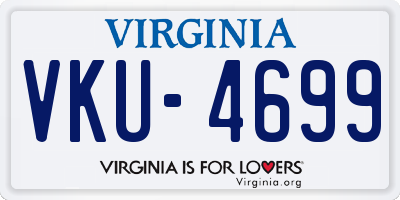 VA license plate VKU4699