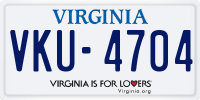 VA license plate VKU4704