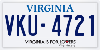 VA license plate VKU4721