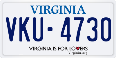 VA license plate VKU4730