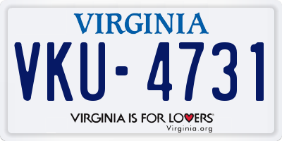 VA license plate VKU4731