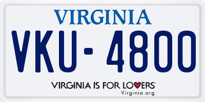 VA license plate VKU4800