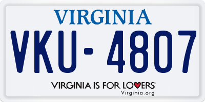 VA license plate VKU4807
