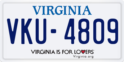 VA license plate VKU4809