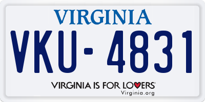 VA license plate VKU4831