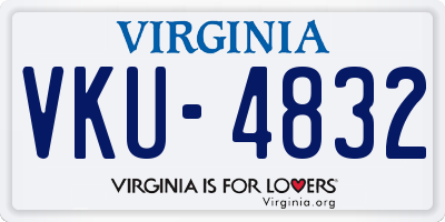 VA license plate VKU4832