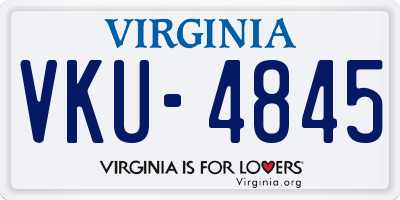 VA license plate VKU4845