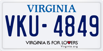 VA license plate VKU4849