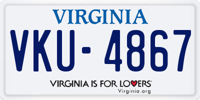 VA license plate VKU4867