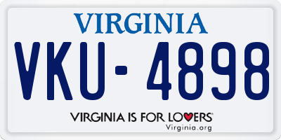 VA license plate VKU4898