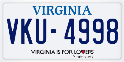 VA license plate VKU4998