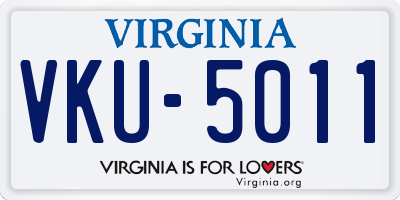 VA license plate VKU5011