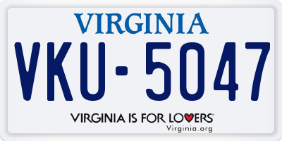 VA license plate VKU5047