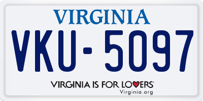 VA license plate VKU5097