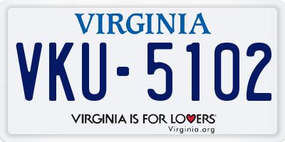 VA license plate VKU5102