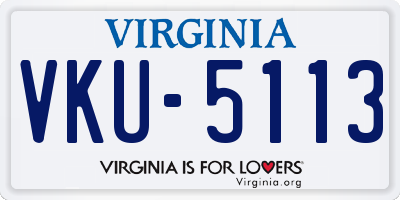 VA license plate VKU5113