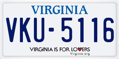 VA license plate VKU5116
