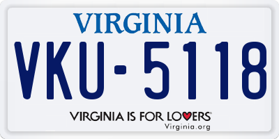 VA license plate VKU5118
