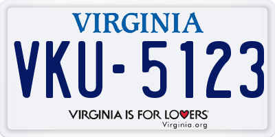 VA license plate VKU5123