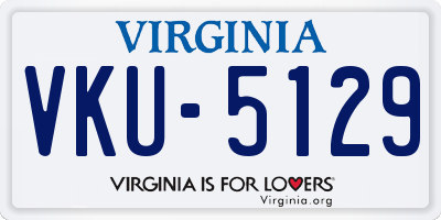 VA license plate VKU5129