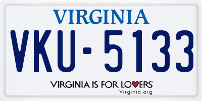 VA license plate VKU5133