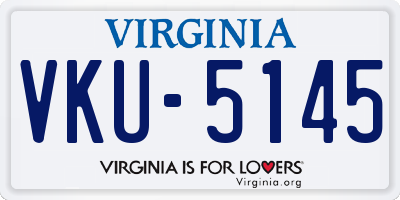 VA license plate VKU5145