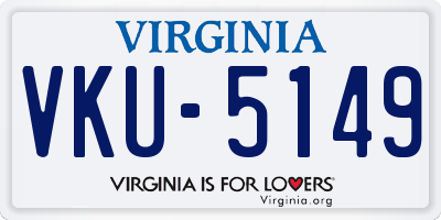 VA license plate VKU5149
