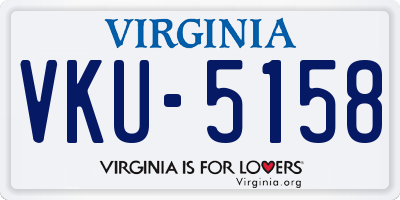 VA license plate VKU5158