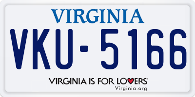 VA license plate VKU5166