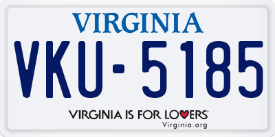 VA license plate VKU5185