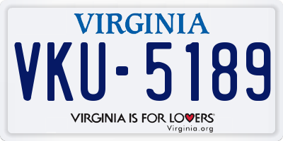 VA license plate VKU5189