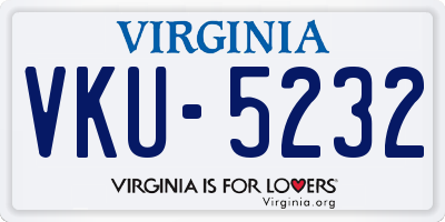 VA license plate VKU5232