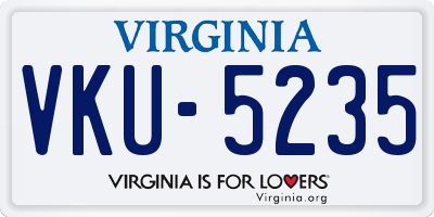 VA license plate VKU5235