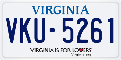 VA license plate VKU5261