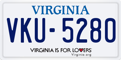 VA license plate VKU5280