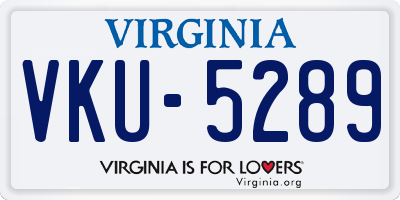 VA license plate VKU5289