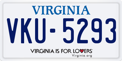 VA license plate VKU5293