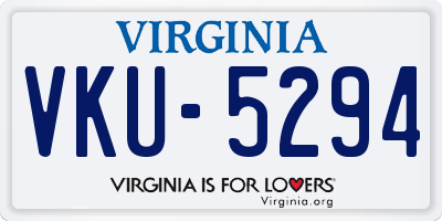 VA license plate VKU5294