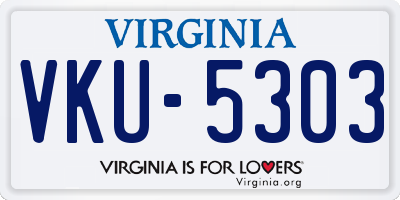 VA license plate VKU5303
