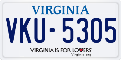 VA license plate VKU5305