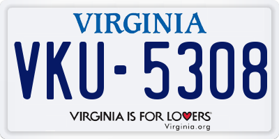 VA license plate VKU5308