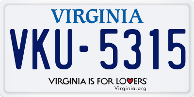 VA license plate VKU5315