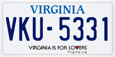 VA license plate VKU5331
