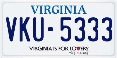 VA license plate VKU5333
