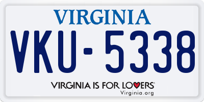 VA license plate VKU5338