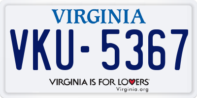 VA license plate VKU5367