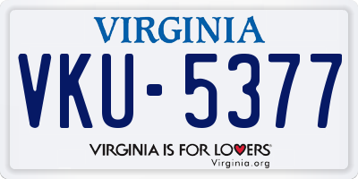 VA license plate VKU5377
