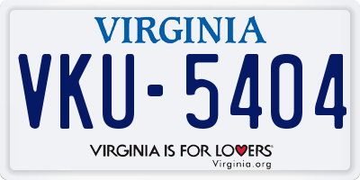 VA license plate VKU5404