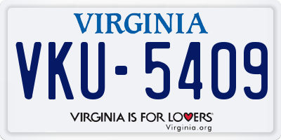 VA license plate VKU5409