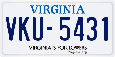 VA license plate VKU5431